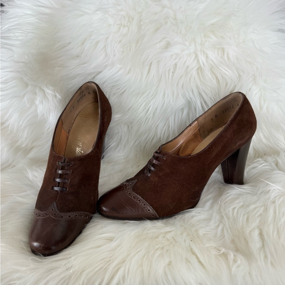 Vintage Balenciaga Women's Shoes Brown Suede